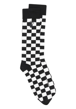 Off-White checkerboard print socks - Black