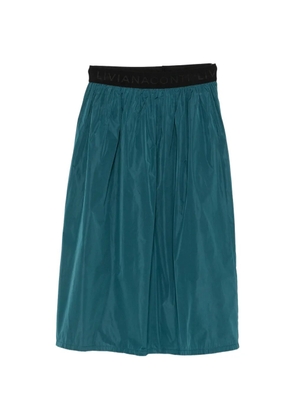 Liviana Conti logo-waistband midi skirt - Green