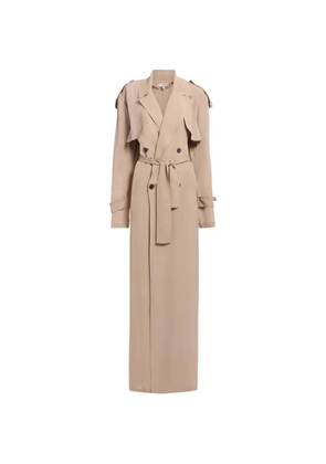 Elie Saab double-breasted silk trench coat - Neutrals