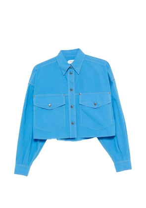 Versace pointed-toe cropped jacket - Blue