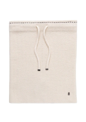 BOGNER ribbed-knit drawstring snood - Neutrals
