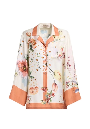 Elie Saab floral-print silk shirt - Neutrals