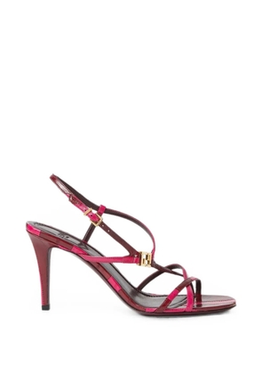 FENDI logo-plaque strappy sandals - Red