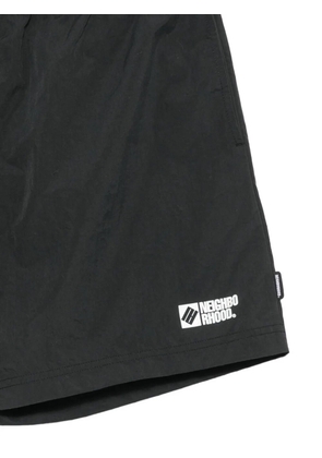 Neighborhood logo-print swim shorts - Black