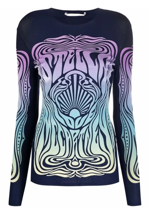 Stella McCartney panelled abstract-print top - Blue