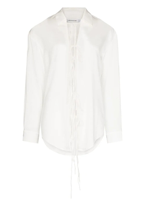Christopher Esber lace-detail long-sleeved shirt - White