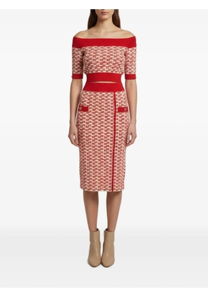 Elisabetta Franchi monogram jacquard set - Red