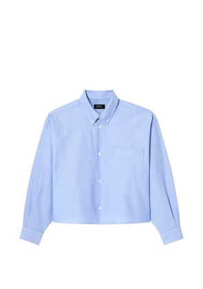 A.P.C. button-down cropped shirt - Blue