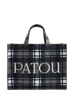 Patou medium check logo-print tote bag - Grey