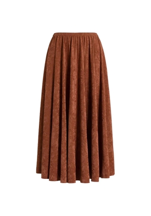 Alberta Ferretti textured pleated midi skirt - Brown