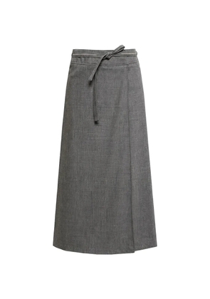 Peserico wrap-style belted midi skirt - Grey