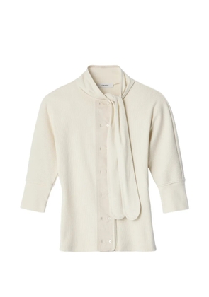 LEMAIRE Ascot T-shirt in linen and cotton ribbed jersey - White