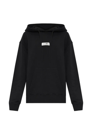 MM6 Maison Margiela logo-patch drawstring hoodie - Black