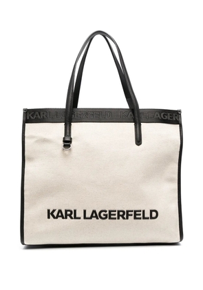 Karl Lagerfeld K/Skuare logo-print canvas tote bag - Neutrals