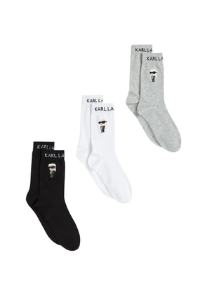 Karl Lagerfeld K/Ikon logo-jacquard socks set (set of three) - Black