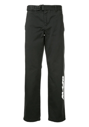 Off-White logo straight-leg trousers - Black