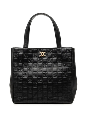 CHANEL Pre-Owned 2003-2004 CC Embossed Lambskin Precious Symbols tote bag - Black