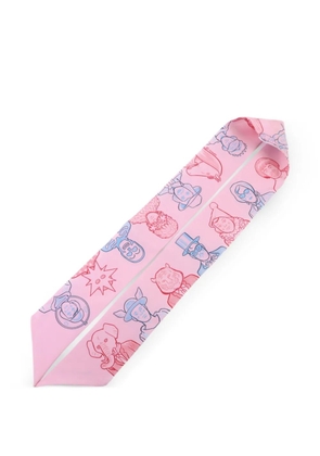 Hermès Pre-Owned Twilly printed scarf - Pink