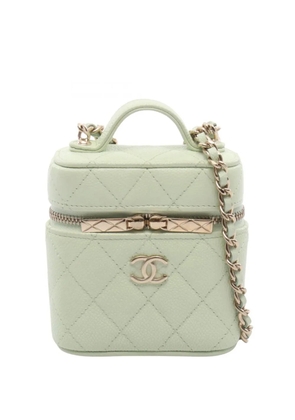 CHANEL Pre-Owned 2021 Small CC Quilted Caviar Vanity Case satchel - Green