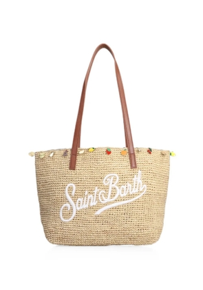 MC2 Saint Barth logo-embroidered shoulder bag - Neutrals