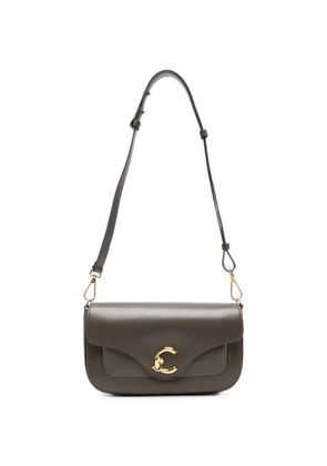 Coccinelle logo-plaque leather shoulder bag - Green