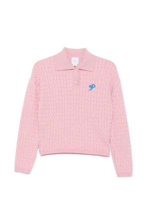 Patou cable-knit polo-collar sweater - Pink