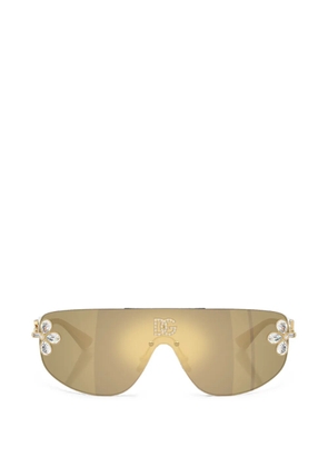 Dolce & Gabbana Eyewear crystal-embellished logo sunglasses - Gold