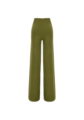 Maison Anami logo-plaque palazzo pants - Green