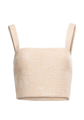 Elie Saab tweed cropped top - Neutrals
