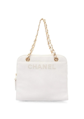 CHANEL Pre-Owned 1997-1999 logo-detail tote bag - White