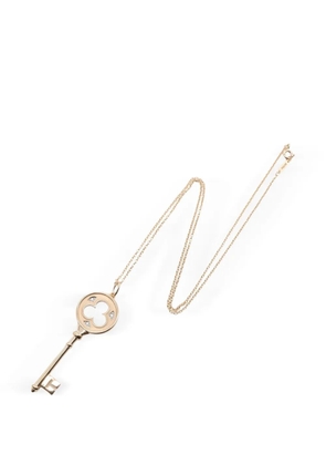 Tiffany & Co Eyewear 2010s Clover Key engraved-logo necklace - Pink