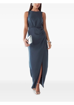 ST MRLO gathered wrap-style maxi dress - Blue