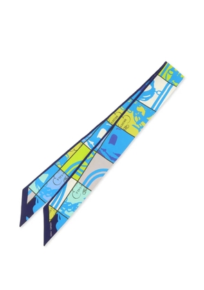 Hermès Pre-Owned Twilly printed scarf - Blue