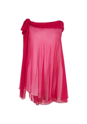 Alberta Ferretti draped asymmetric-neck top - Pink