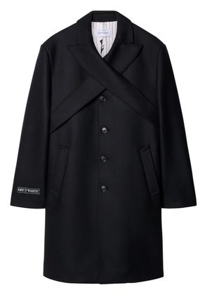 Off-White crossed single-breasted coat - Black