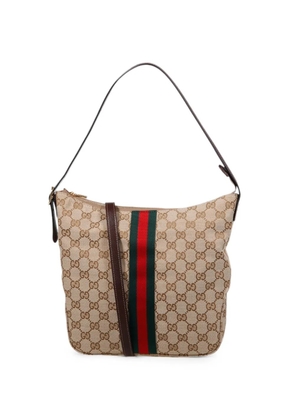 Gucci medium GG Supreme Web-stripe messenger bag - Brown