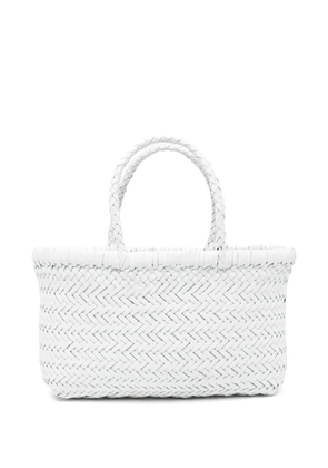 DRAGON DIFFUSION interwoven leather tote bag - White
