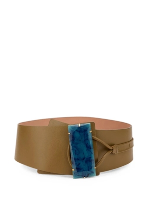 Alberta Ferretti leather buckle belt - Brown