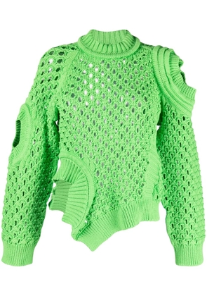 Stella McCartney oversized textured mesh jumper - Green