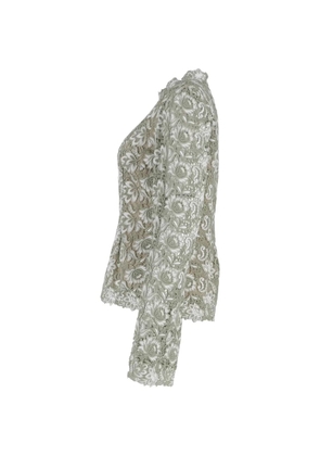 ERDEM guipure lace flared-sleeve blouse - Green
