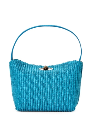 Christopher Esber turnlock raffia mini bag - Blue