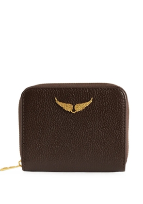 Zadig&Voltaire mini ZV grained leather wallet - Brown
