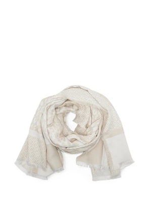LIU JO leopard-print monogram scarf - Neutrals