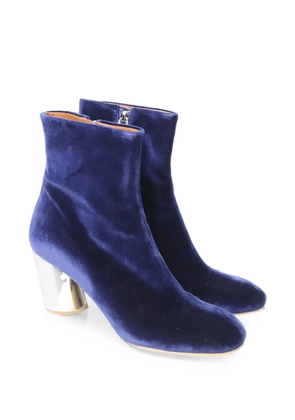 Proenza Schouler velvet block-heel ankle boots - Blue