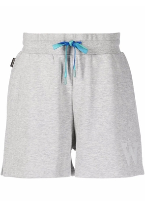 Woolrich logo-embroidered organic cotton shorts - Grey