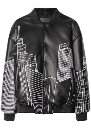 Off-White Skyline leather bomber jacket - Black