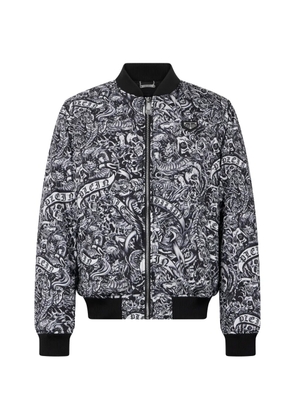 Philipp Plein nylon bomber all-over tattoo - Black