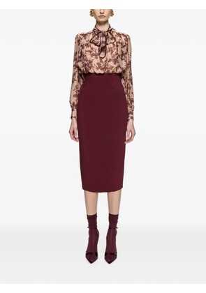 NISSA high-rise pencil midi skirt - Red