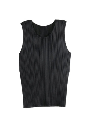 Pleats Please Issey Miyake pleated sleeveless top - Black