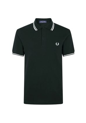 Fred Perry striped-trim cotton polo shirt - Green